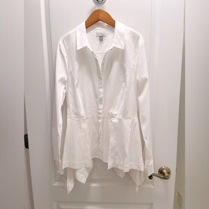 Olivia Palermo and Chelsea 28 White Button-Up Blouse